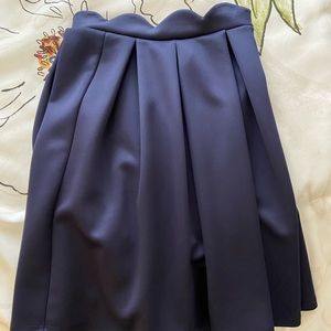 Navy scalloped skirt